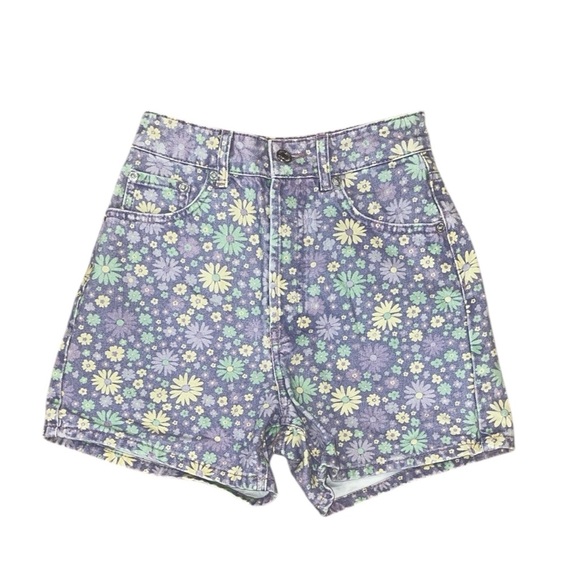 Zara Pants - Zara Floral High-Waisted Denim Shorts